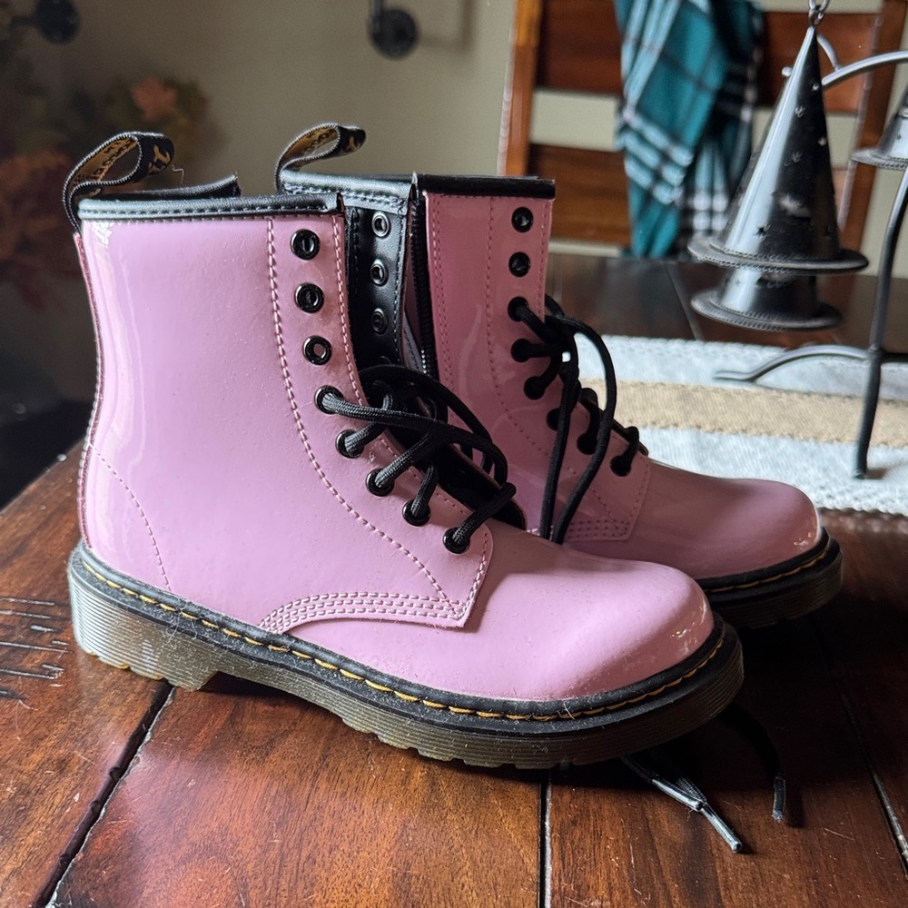Dr. Martens Glossy Pink Combat Boots